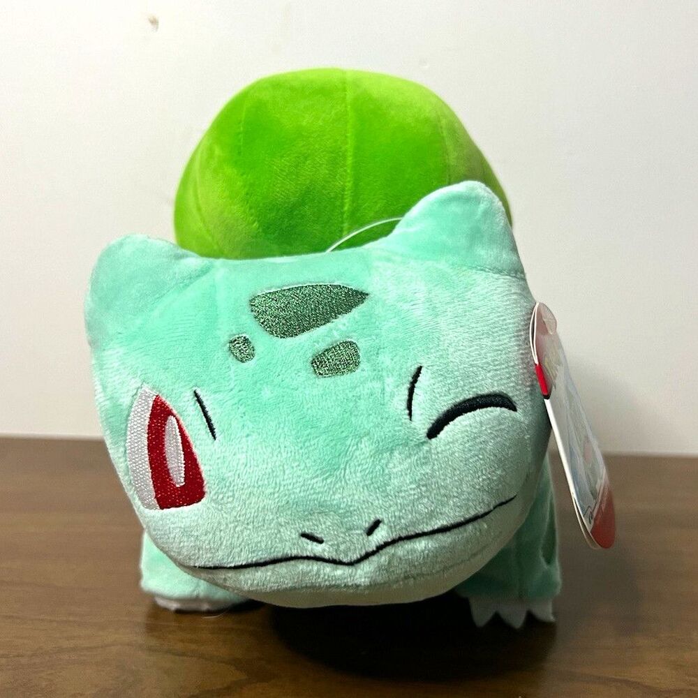 Pokemon Bulbasaur Winking Plush 8” Jazzwares Nintendo 2022 New with Tags NWT